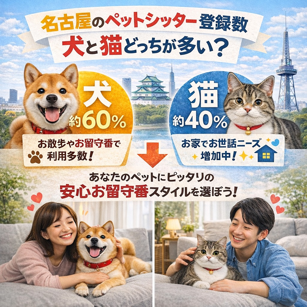 📊 名古屋のペットシッター登録数って?犬と猫どっちが多い?
